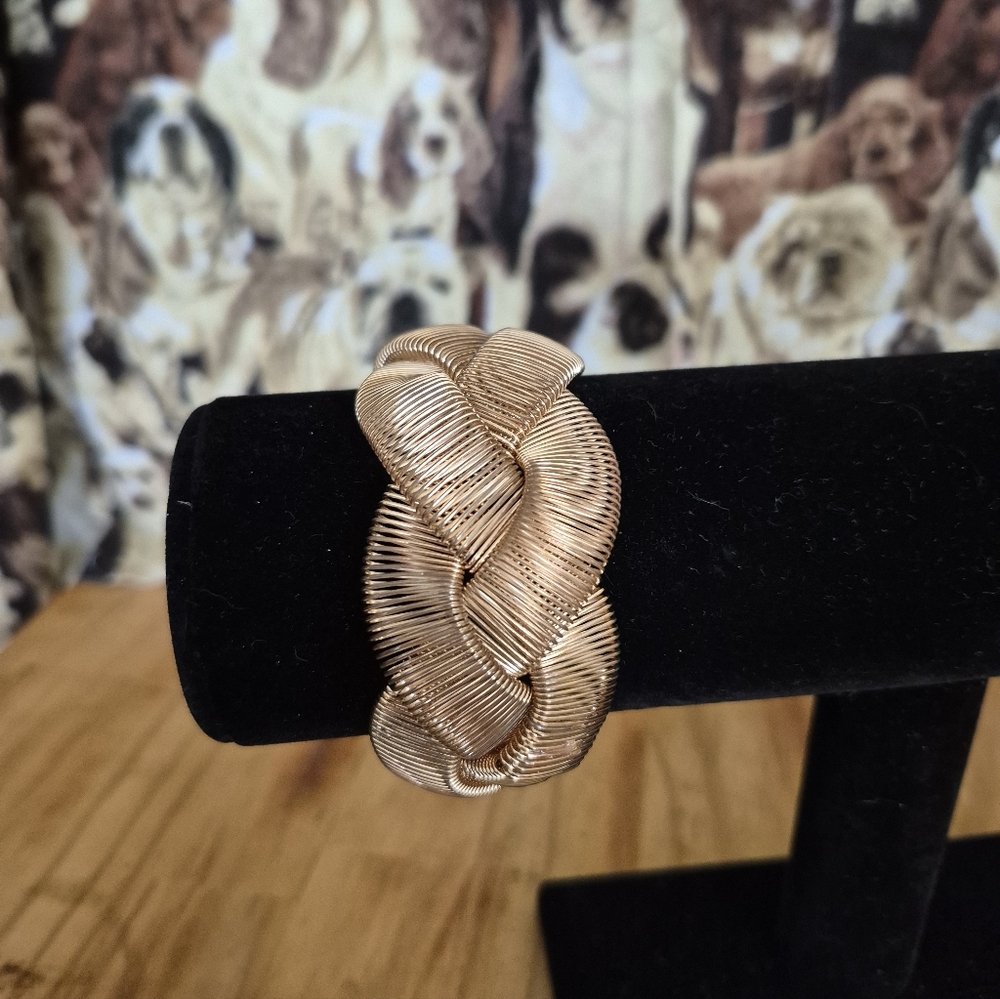 Plunder Gold Braided Wire Statement Bracelet